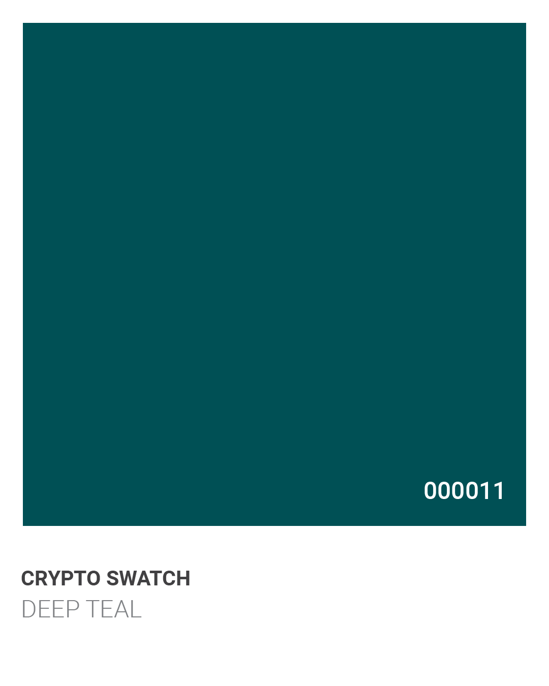 Crypto Swatch - Deep Teal