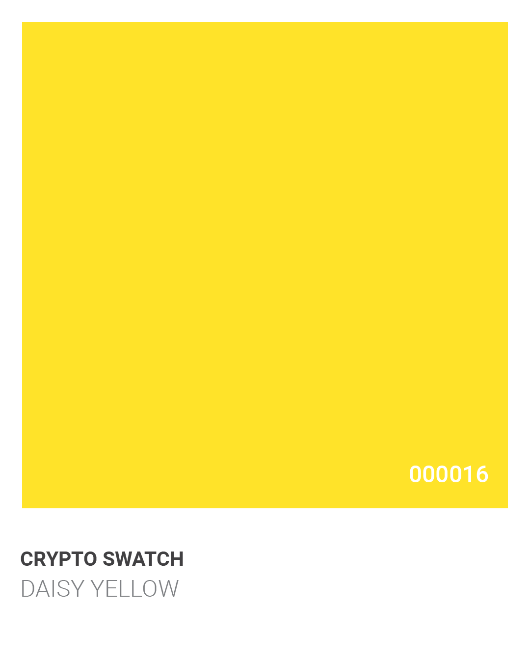 Crypto Swatch - Daisy Yellow